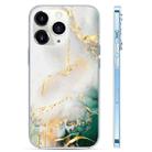 For iPhone 11 Pro Max Coloured Glaze Marble Phone Case(Grey Green) - 1