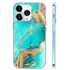 For iPhone 11 Pro Max Coloured Glaze Marble Phone Case(Green Gilt) - 1