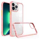 For iPhone 13 Pro Max Water Cube High Transparent Space Phone Case(Pink) - 1