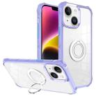 For iPhone 14 Water Cube High Permeability Space Phone Case with Invisible Holder(Purple) - 1