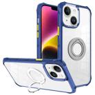 For iPhone 14 Plus Water Cube High Permeability Space Phone Case with Invisible Holder(Sapphire) - 1