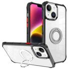 For iPhone 14 Plus Water Cube High Permeability Space Phone Case with Invisible Holder(Black) - 1