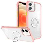 For iPhone 12 Water Cube High Permeability Space Phone Case with Invisible Holder(Pink) - 1