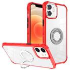 For iPhone 12 Water Cube High Permeability Space Phone Case with Invisible Holder(Red) - 1