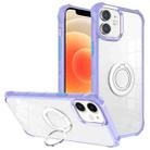 For iPhone 12 Water Cube High Permeability Space Phone Case with Invisible Holder(Purple) - 1