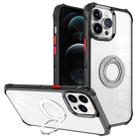 For iPhone 12 Pro Water Cube High Permeability Space Phone Case with Invisible Holder(Black) - 1