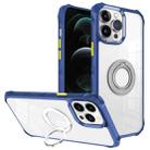 For iPhone 12 Pro Max Water Cube High Permeability Space Phone Case with Invisible Holder(Sapphire) - 1