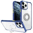 For iPhone 11 Pro Water Cube High Permeability Space Phone Case with Invisible Holder(Sapphire) - 1