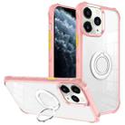 For iPhone 11 Pro Water Cube High Permeability Space Phone Case with Invisible Holder(Pink) - 1