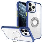 For iPhone 11 Pro Max Water Cube High Permeability Space Phone Case with Invisible Holder(Sapphire) - 1