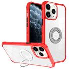 For iPhone 11 Pro Max Water Cube High Permeability Space Phone Case with Invisible Holder(Red) - 1