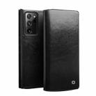 For Samsung Galaxy Note20 Ultra QIALINO Genuine Leather Phone Case(Black) - 1