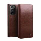 For Samsung Galaxy Note20 Ultra QIALINO Genuine Leather Phone Case(Brown) - 1