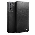For Samsung Galaxy S21+ 5G QIALINO Genuine Leather Phone Case(Black) - 1