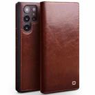 For Samsung Galaxy S22 Ultra 5G QIALINO Genuine Leather Phone Case(Brown) - 1