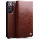 For Samsung Galaxy S22 5G QIALINO Genuine Leather Phone Case(Brown) - 1