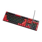 FOREV FVQ302 Mixed Color Wired Mechanical Gaming Illuminated Keyboard(Black Red) - 1