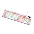 FOREV FVQ302 Mixed Color Wired Mechanical Gaming Illuminated Keyboard(White Pink) - 1