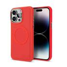 For iPhone 14 Pro Imitation Liquid Silicone Skin Feel Plating Magsafe Phone Case(Red) - 1