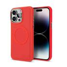 For iPhone 14 Pro Max Imitation Liquid Silicone Skin Feel Plating Magsafe Phone Case(Red) - 1