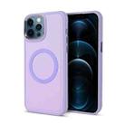 For iPhone 12 Pro Imitation Liquid Silicone Skin Feel Plating Magsafe Phone Case(Light Purple) - 1