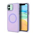 For iPhone 11 Imitation Liquid Silicone Skin Feel Plating Magsafe Phone Case(Light Purple) - 1