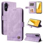 For vivo Y16 / Y02s Skin Feel Life Tree Metal Button Leather Phone Case(Purple) - 1