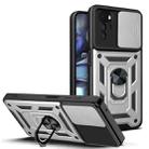 For Motorola Moto G22 Sliding Camera Cover TPU+PC Phone Case(Silver) - 1