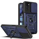 For Motorola Moto G22 Sliding Camera Cover TPU+PC Phone Case(Blue) - 1