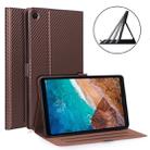 WY-1595A For Xiaomi Mi Pad 4 Plus / 10.1 inch 2018 Ultra-thin Carbon Fiber PU Leather Tablet PC Protective Cover with Multi-position Bracket Function(Brown) - 1
