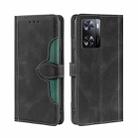 For OPPO A57s 4G / A57e 4G Skin Feel Magnetic Buckle Leather Phone Case(Black) - 1