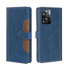 For OPPO A57s 4G / A57e 4G Skin Feel Magnetic Buckle Leather Phone Case(Blue) - 1