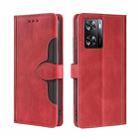 For OPPO A57s 4G / A57e 4G Skin Feel Magnetic Buckle Leather Phone Case(Red) - 1