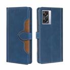 For OPPO K10 5G Global Skin Feel Magnetic Buckle Leather Phone Case(Blue) - 1