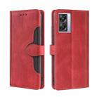 For OPPO K10 5G Global Skin Feel Magnetic Buckle Leather Phone Case(Red) - 1