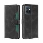 For vivo Y52t Skin Feel Magnetic Buckle Leather Phone Case(Black) - 1