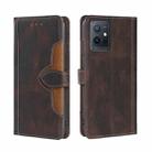 For vivo Y52t Skin Feel Magnetic Buckle Leather Phone Case(Brown) - 1