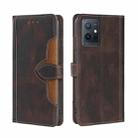 For vivo Y52t Skin Feel Magnetic Buckle Leather Phone Case(Brown) - 1