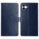 For Samsung Galaxy A04 4G HT01 Y-shaped Pattern Flip Leather Phone Case(Blue) - 1