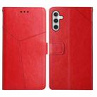 For Samsung Galaxy A04s HT01 Y-shaped Pattern Flip Leather Phone Case(Red) - 1