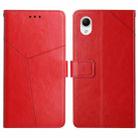 For Samsung Galaxy A23e/A23s HT01 Y-shaped Pattern Flip Leather Phone Case(Red) - 1