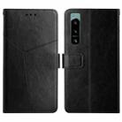 For Sony Xperia 5 IV HT01 Y-shaped Pattern Flip Leather Phone Case(Black) - 1