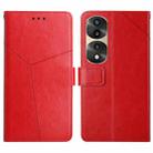 For Honor 70 Pro/70 Pro+ HT01 Y-shaped Pattern Flip Leather Phone Case(Red) - 1