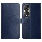 For Honor 70 Pro/70 Pro+ HT01 Y-shaped Pattern Flip Leather Phone Case(Blue) - 1