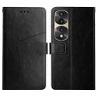For Honor 70 Pro/70 Pro+ HT01 Y-shaped Pattern Flip Leather Phone Case(Black) - 1