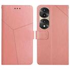 For Honor 70 Pro/70 Pro+ HT01 Y-shaped Pattern Flip Leather Phone Case(Pink) - 1