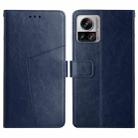 For Motorola Edge 30 Ultra/Moto X30 Pro HT01 Y-shaped Pattern Flip Leather Phone Case(Blue) - 1