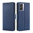 For OPPO K10 5G Global Ultra-thin Voltage Side Buckle Leather Phone Case(Blue) - 1