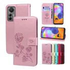 For Xiaomi 12 Lite Rose Embossed Flip PU Leather Phone Case(Rose Gold) - 1