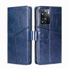 For OPPO A57s 4G / A57e 4G Geometric Stitching Leather Phone Case(Blue) - 1